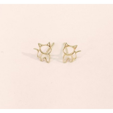 Παιδικά Σκουλαρίκια Χρυσά 9Κ - Γάτα (KID135 - 4063)